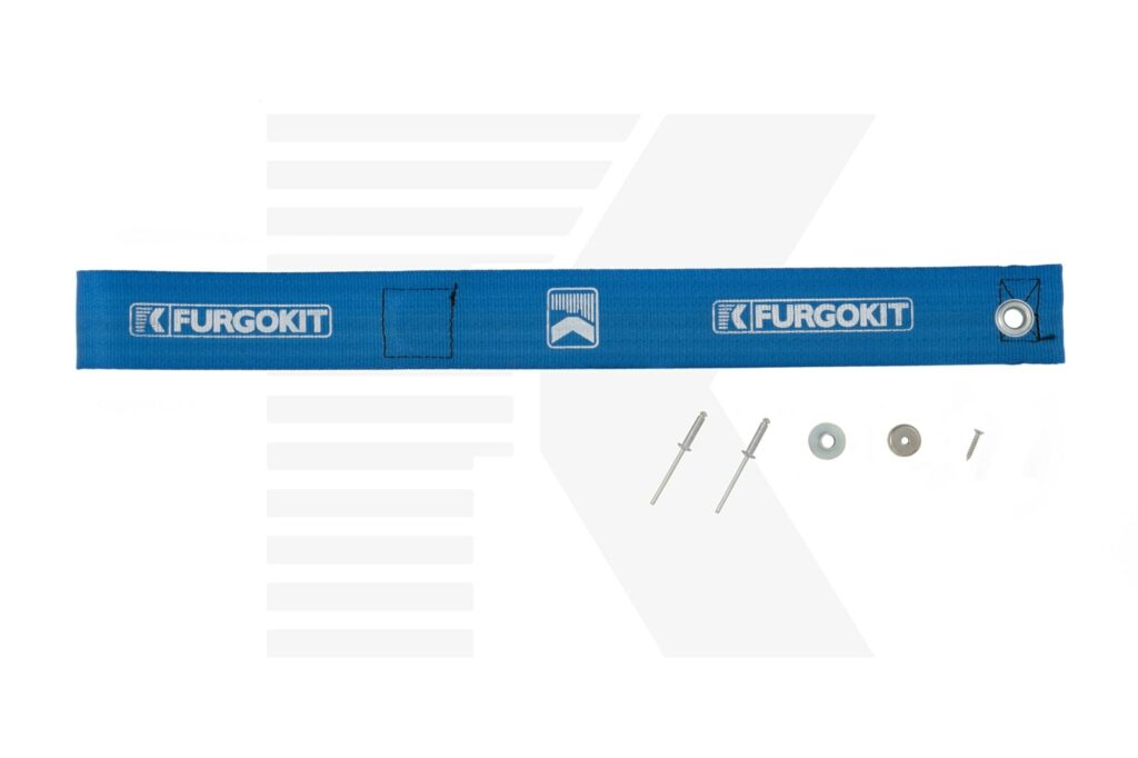 Cordino pensilina basculante Furgokit FK458003 con occhiello metallico e componenti di fissaggio